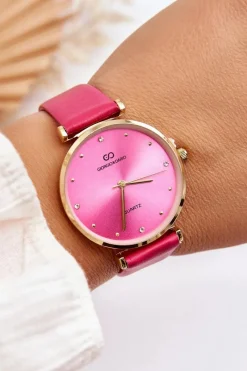 Zegarki>Giorgio&Dario Damski Skórzany Zegarek Fuksja