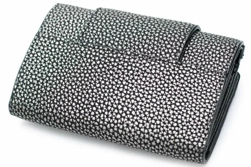 Hot Damski Srebrno Czarny Portfel Portfele
