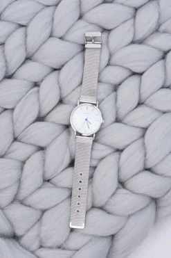 Zegarki>Boto Damski Srebrny Szykowny Zegarek z Bransoletą