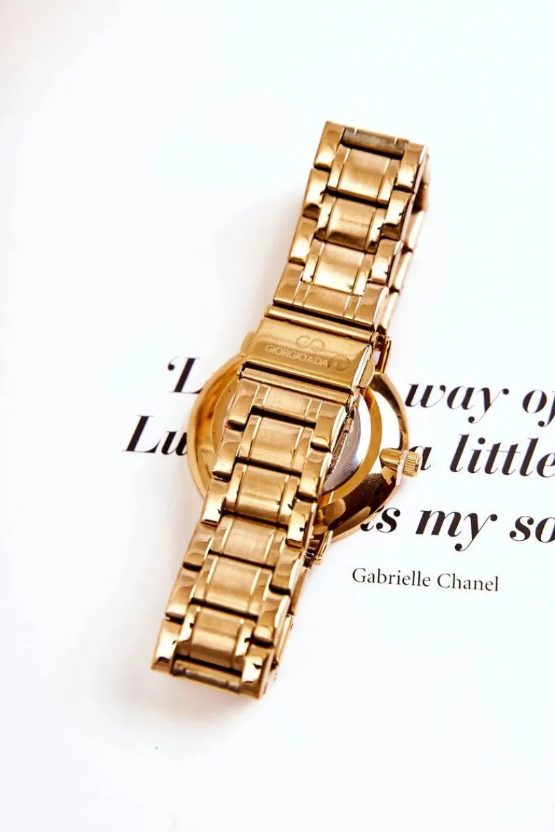 Zegarki>Giorgio&Dario Damski Stalowy Zegarek Giorgio & Dario Z Cyrkoniami Złoty