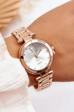 Zegarki>Giorgio&Dario Damski Stalowy Zegarek Z Cyrkoniami Różowe Złoto