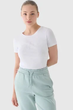 T-Shirty Damskie|Odzież 4F>4F Damski T-Shirt Z Nadrukiem WMM00TTSHF1846-10S Biały
