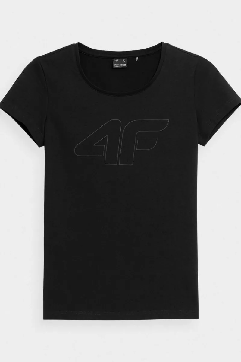Sale 4F Damski T-Shirt Z Nadrukiem WMM00TTSHF1846-20S Czarny