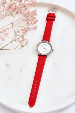 Zegarki>Giorgio&Dario Damski Wodoodporny Analogowy Zegarek Czerwono-Srebrny