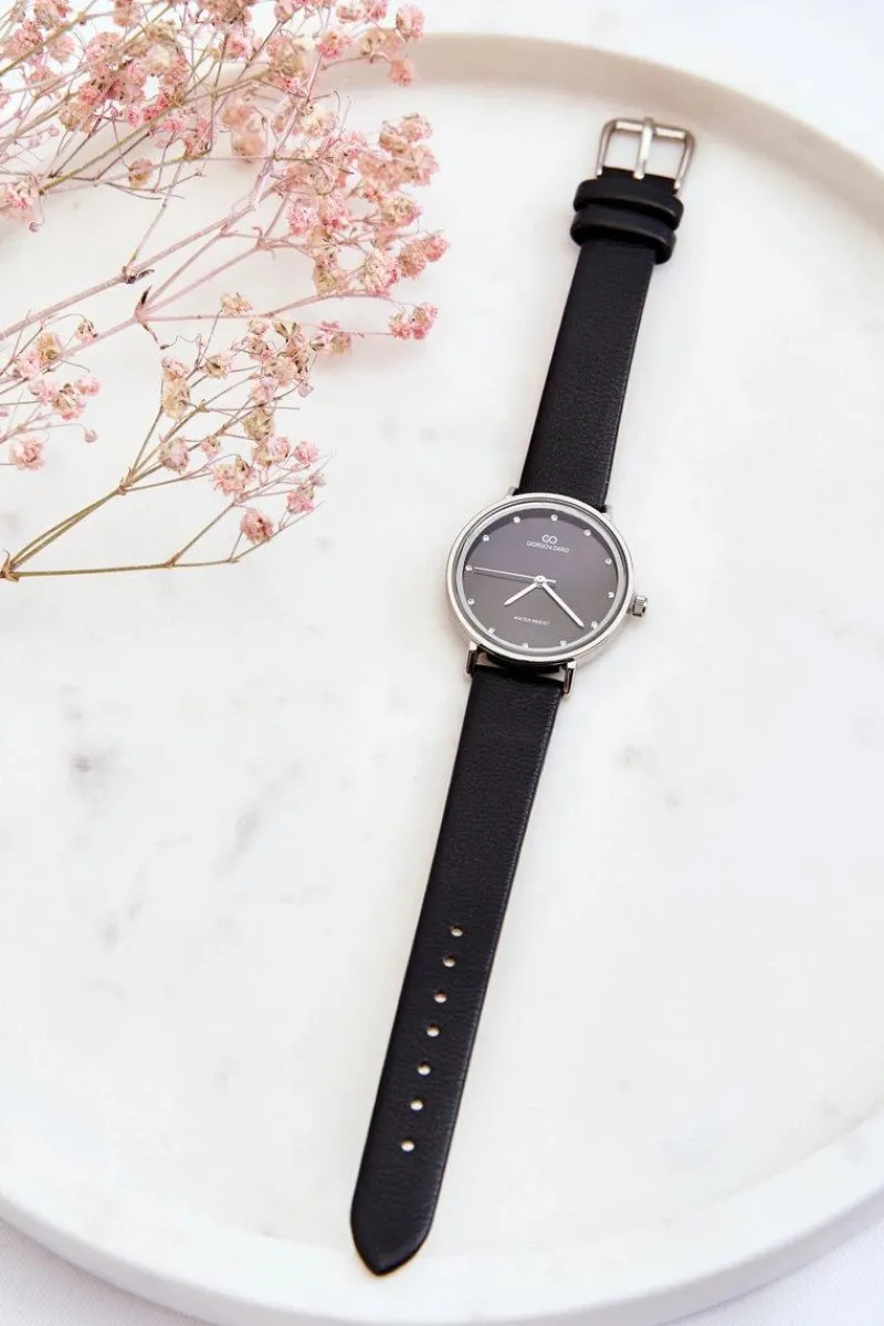 Online Damski Wodoodporny Analogowy Zegarek Czarny Zegarki