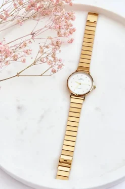 Discount Damski Wodoodporny Analogowy Zegarek Bransoleta Złoto-Srebrny Zegarki