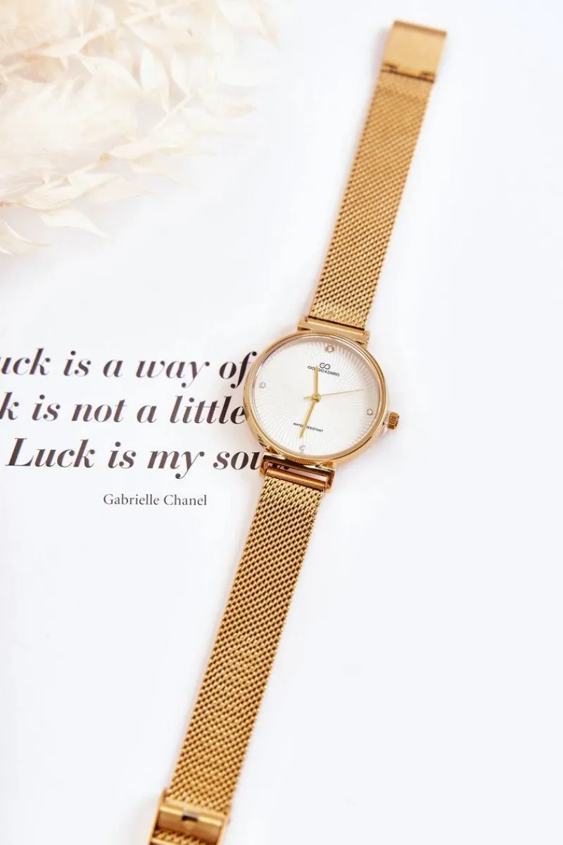 Damski Wodoodporny Zegarek Giorgio & Dario Z Bransoletą Złoty Zegarki