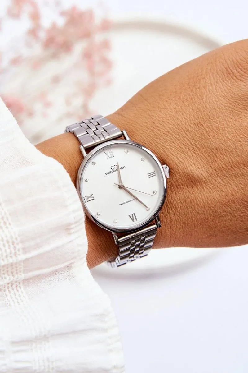 Zegarki>Boto Damski Wodoodporny Zegarek Jasna Tarcza Giorgio&Dario Srebrny