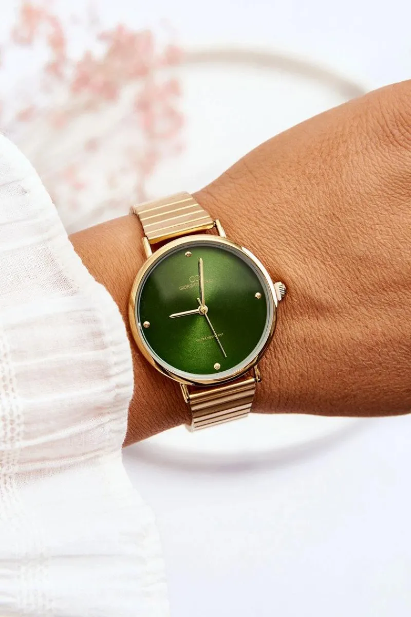 Zegarki>Giorgio&Dario Damski Wodoodporny Zegarek Na Bransolecie Złoto-Zielony