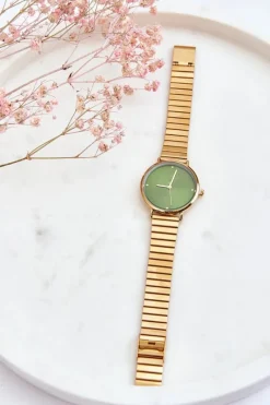 Zegarki>Giorgio&Dario Damski Wodoodporny Zegarek Na Bransolecie Złoto-Zielony