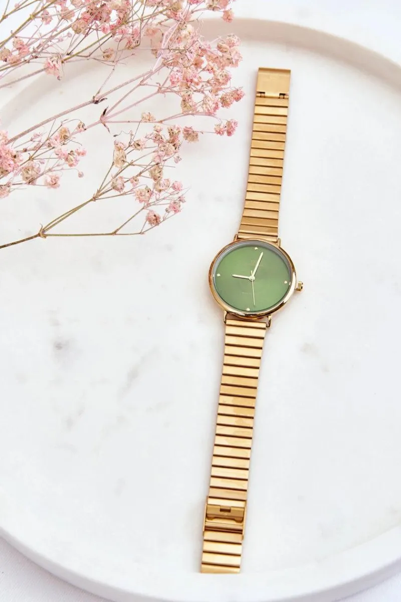 Zegarki>Giorgio&Dario Damski Wodoodporny Zegarek Na Bransolecie Złoto-Zielony