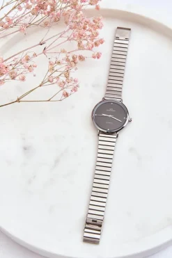 Clearance Damski Wodoodporny Zegarek Na Bransolecie Srebrno-Czarny Zegarki