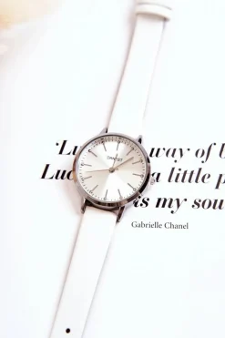 Best Damski Zegarek Analogowy Bez Niklu Biały Zegarki