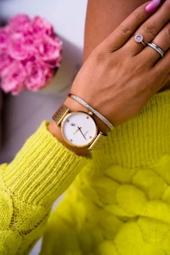 GG Luxe Damski Zegarek Szeroka Bransoleta Złoty Vivena