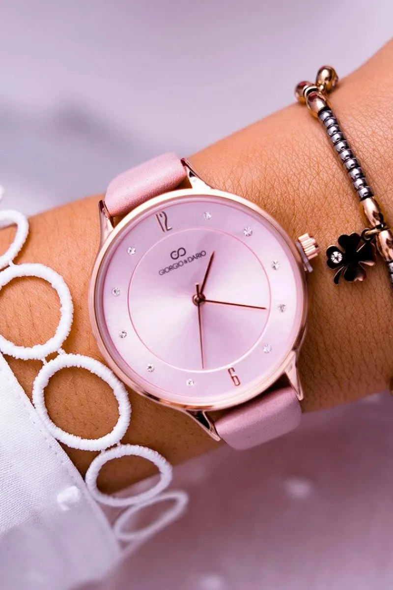 Outlet Damski Zegarek Giorgio & Dario Różowy Yenea Zegarki