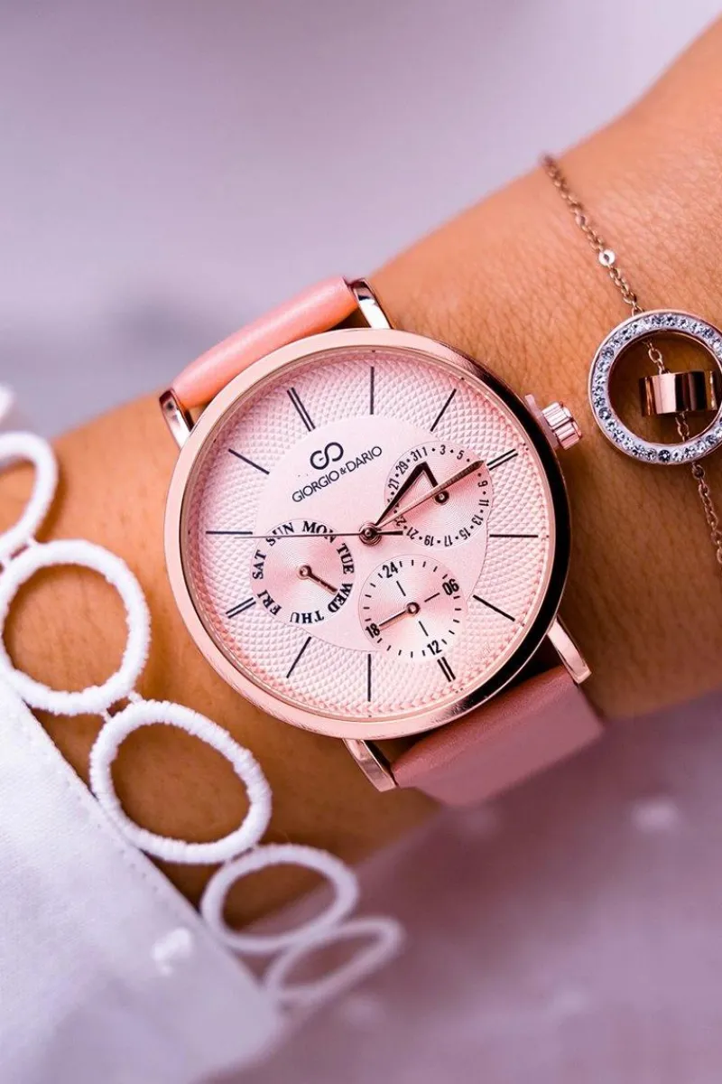 Outlet Damski Zegarek Giorgio & Dario Różowy Ranaha Zegarki