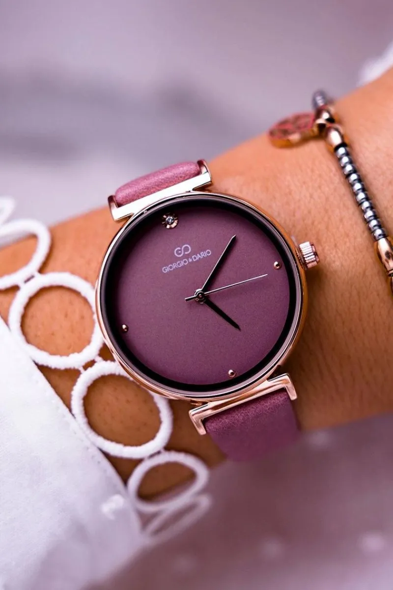 Outlet Damski Zegarek Giorgio & Dario Różowy Donara Zegarki