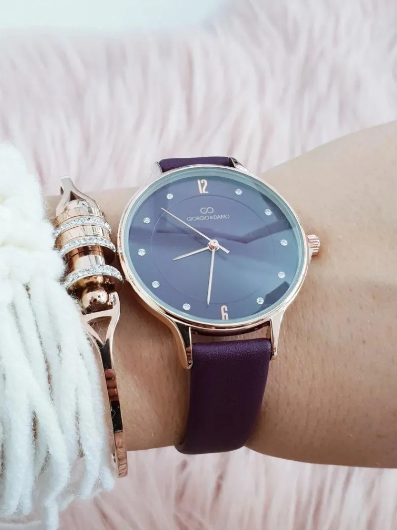 Online Damski Zegarek Giorgio & Dario Orgeno Fioletowy Zegarki