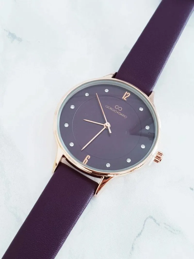 Online Damski Zegarek Giorgio & Dario Orgeno Fioletowy Zegarki