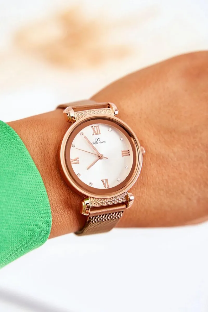 New Giorgio&Dario Damski Zegarek Giorgio & Dario Z Bransoletą Na Magnes Różowe Złoto