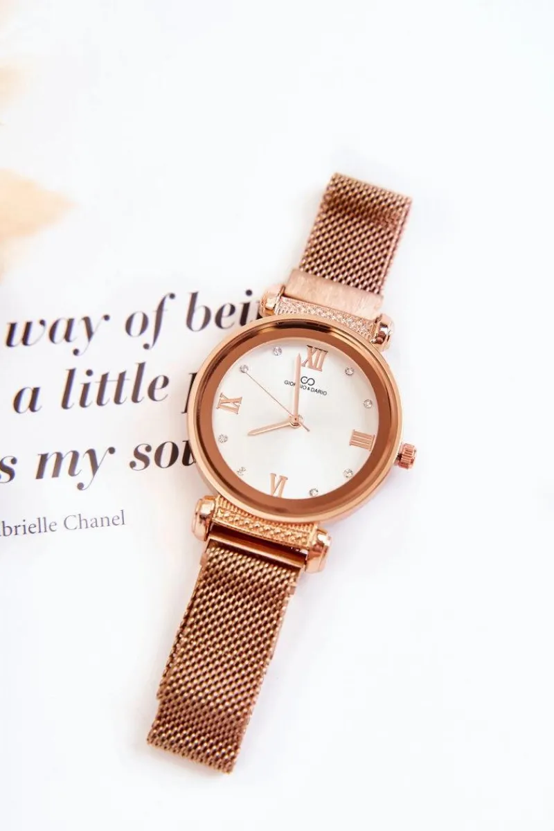 New Giorgio&Dario Damski Zegarek Giorgio & Dario Z Bransoletą Na Magnes Różowe Złoto