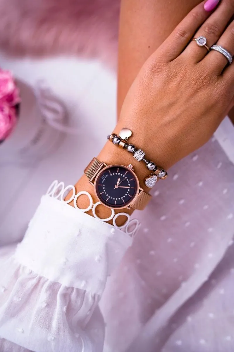 Online Damski Zegarek Giorgio & Dario Różowe Złoto Lonia Zegarki