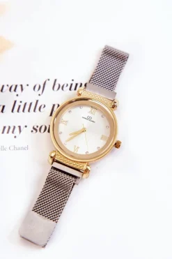 Damski Zegarek Giorgio & Dario Z Bransoletą Na Magnes Srebrno-Złoty Zegarki