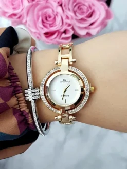 Zegarki>Giorgio&Dario Damski Zegarek Giorgio & Dario Z Cyrkoniami Get Złoty