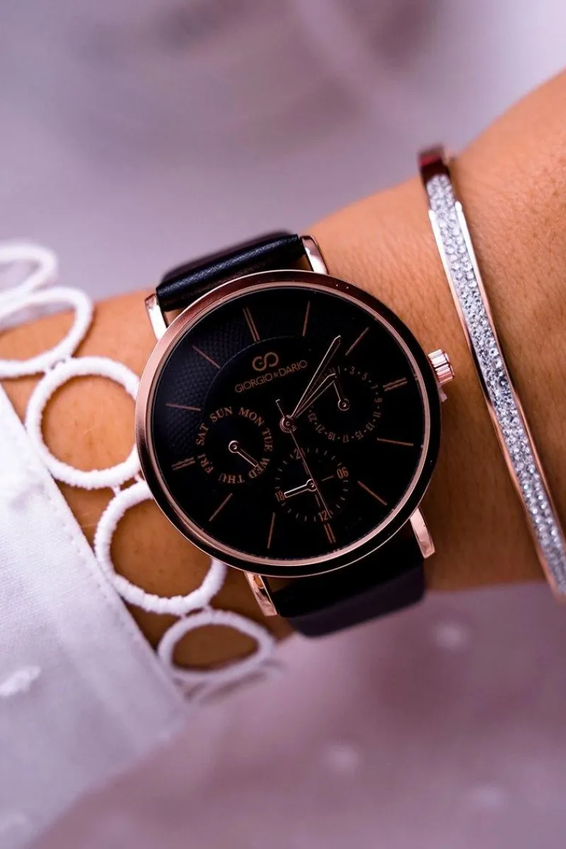 Online Damski Zegarek Giorgio & Dario Czarny Ranaha Zegarki