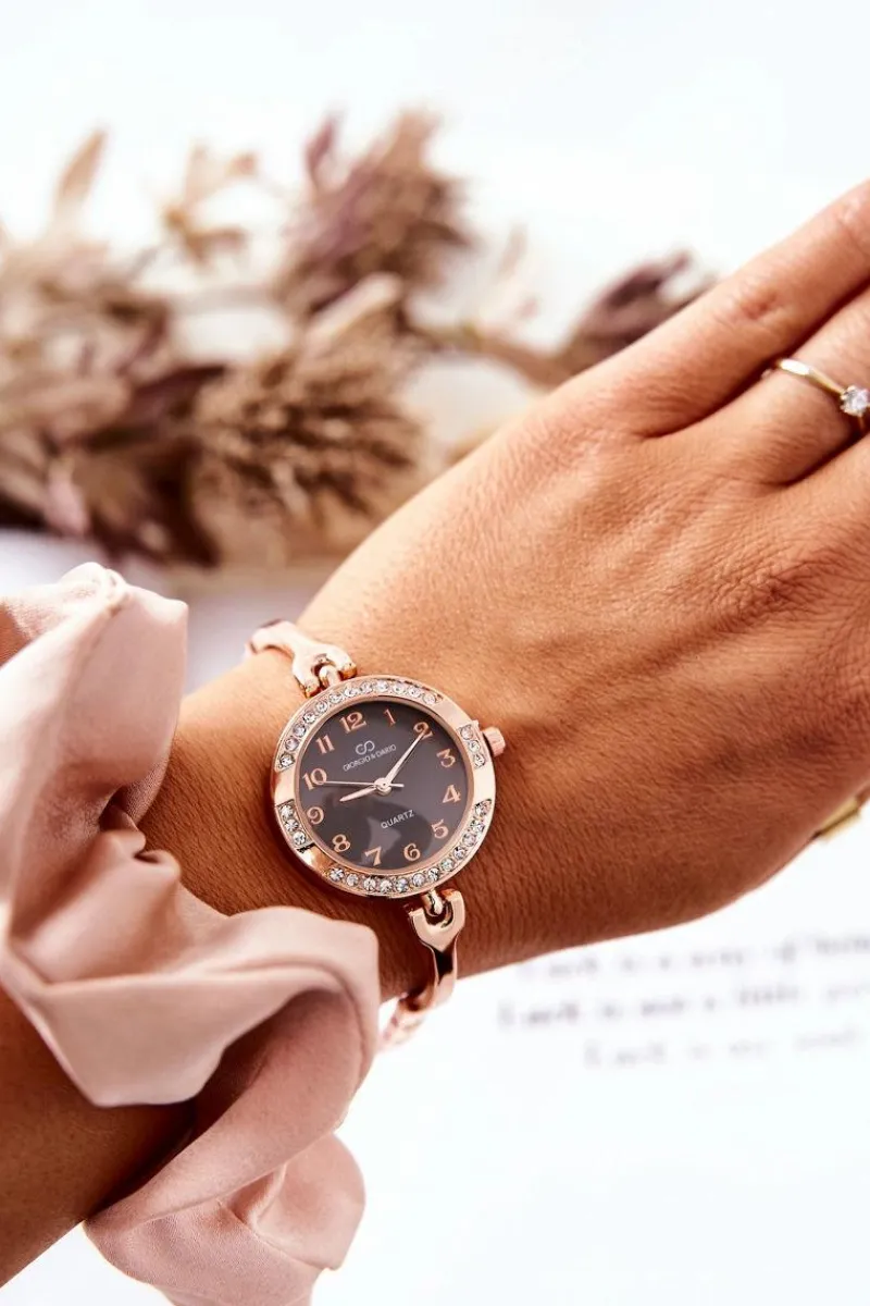 New Giorgio&Dario Damski Zegarek Z Cyrkoniami Różowe Złoto