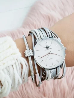 Best Damski Zegarek Z Rzemykowym Paskiem Pepero Szary Zegarki