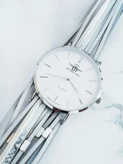 Best Damski Zegarek Z Rzemykowym Paskiem Pepero Szary Zegarki