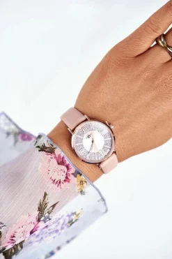 Zegarki>Michael John Damski Zegarek Jasno Różowy Brokat Romano