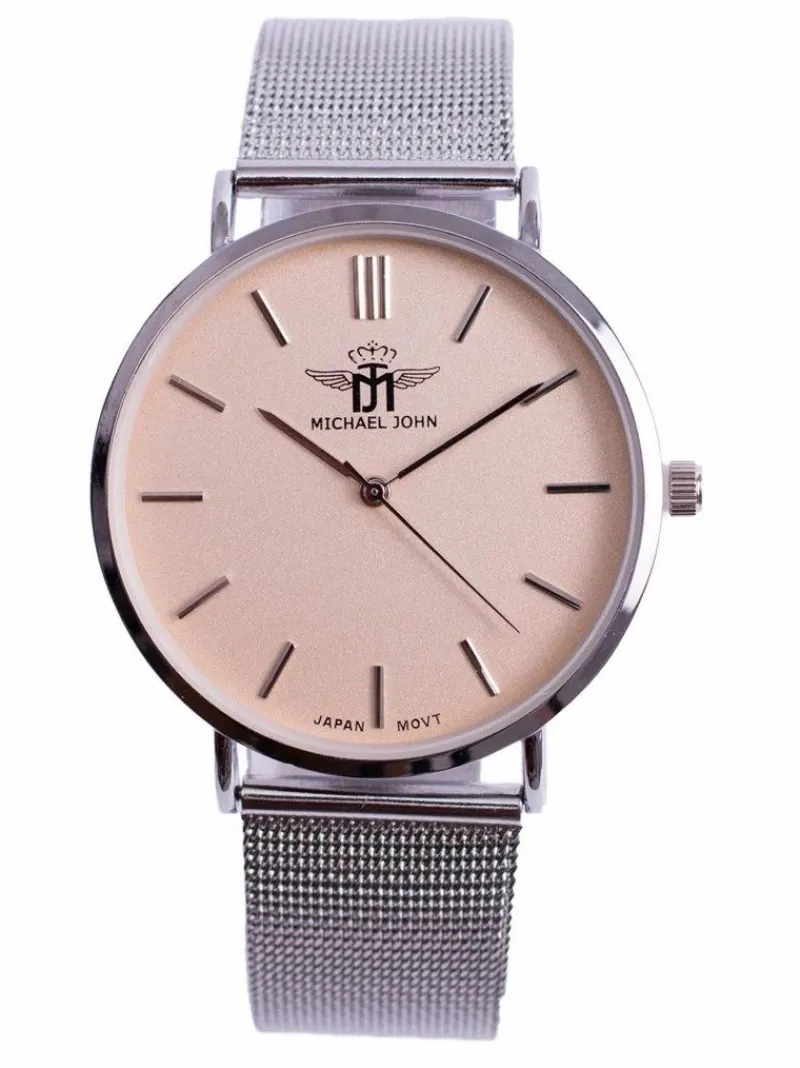 Best Michael John Damski Zegarek Florence Srebrno Beżowy 40mm
