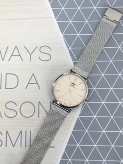 Best Michael John Damski Zegarek Florence Srebrno Beżowy 40mm