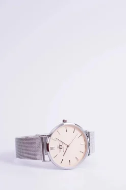 Best Michael John Damski Zegarek Florence Srebrno Beżowy 40mm