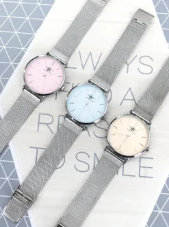 Best Michael John Damski Zegarek Florence Srebrno Beżowy 40mm