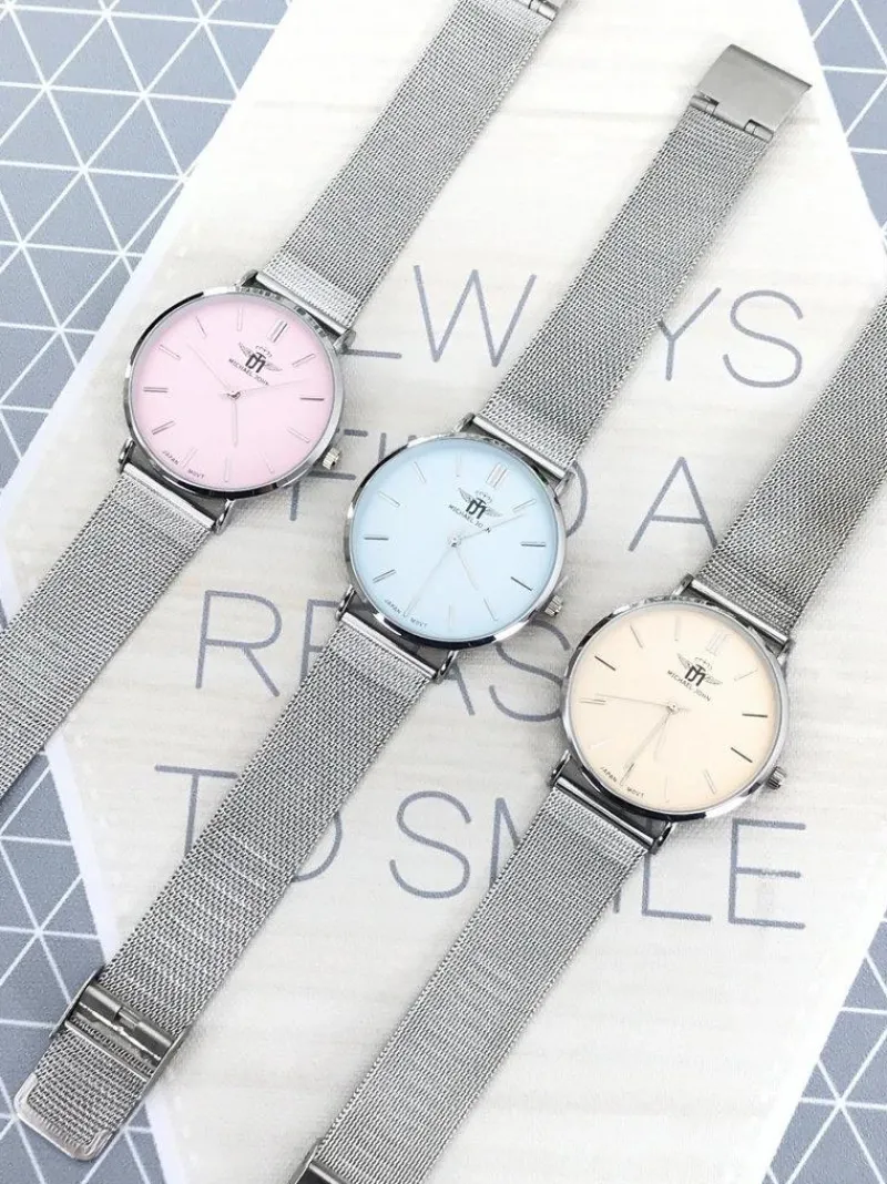 Best Michael John Damski Zegarek Florence Srebrno Beżowy 40mm