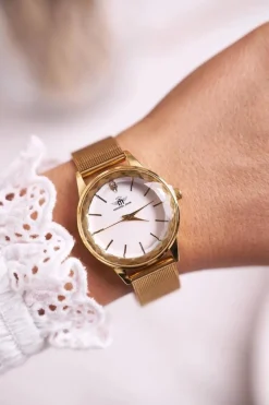 Zegarki>Michael John Damski Zegarek Złoty Crystal