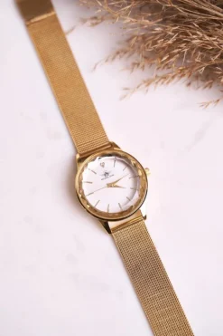 Zegarki>Michael John Damski Zegarek Złoty Crystal