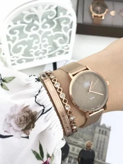 Best Michael John Damski Zegarek Elis Różowe Złoto / Złota Tarcza