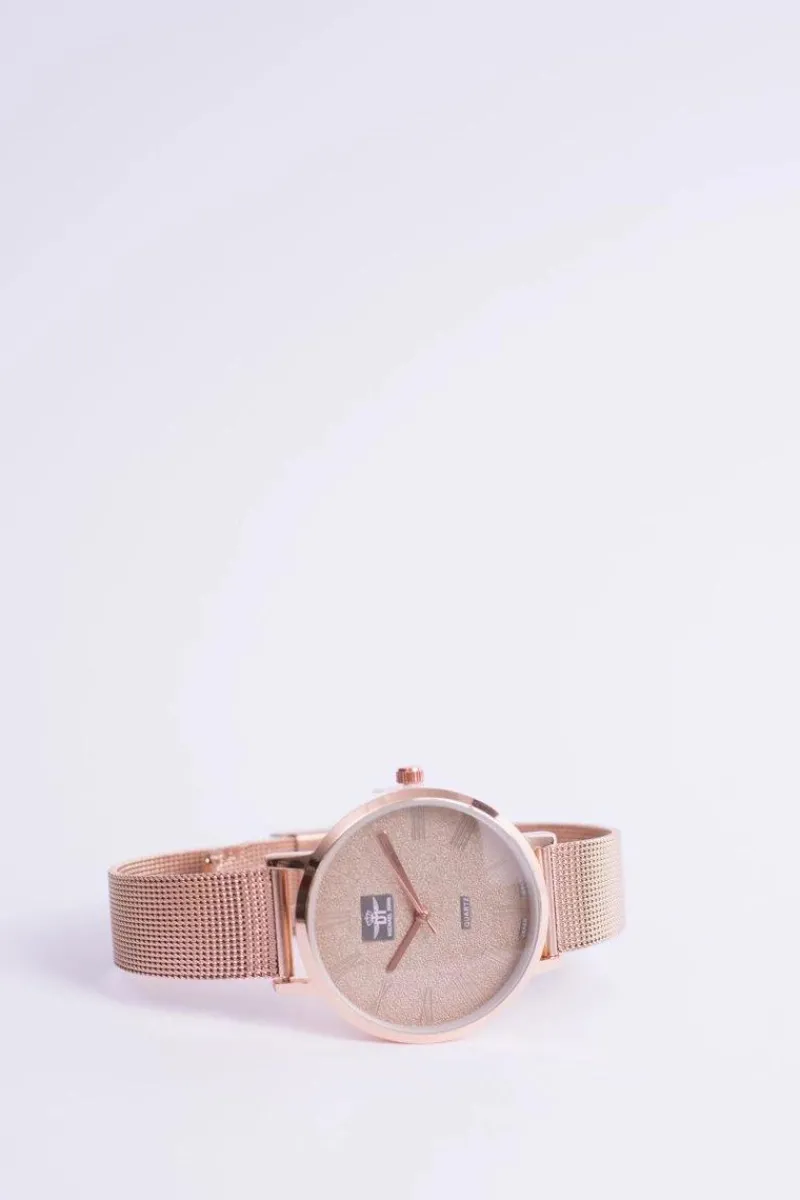 Best Michael John Damski Zegarek Elis Różowe Złoto / Złota Tarcza