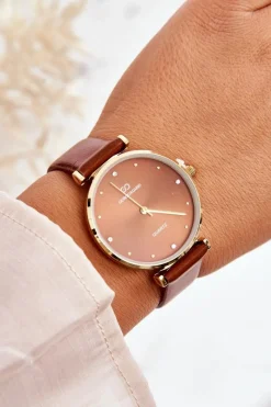 Giorgio&Dario Damski Zegarek Na Skórzanym Pasku Giorgio & Dario GDM230411 Camel