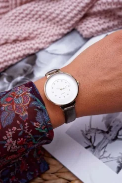 Zegarki>Boto Damski Zegarek Szary Kryształki Maniaq