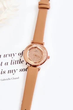 Zegarki>Giorgio&Dario Damski Zegarek Z Brokatową Tarczą Brązowy