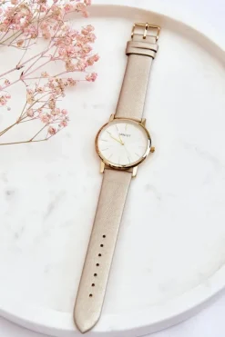 Zegarki|Okulary>Ernest Damski Zegarek Ze Złotą Kopertą Złoty Vega