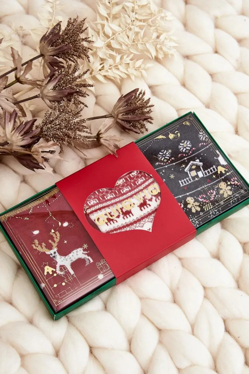 Outlet Aura.via Damski Zestaw Świątecznych Skarpetek 3-Pak