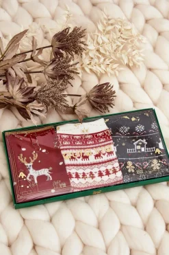 Outlet Aura.via Damski Zestaw Świątecznych Skarpetek 3-Pak