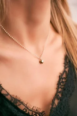 Best Damski Złoty Naszyjnik Łańcuszek Perełki Serce Camilla Naszyjniki