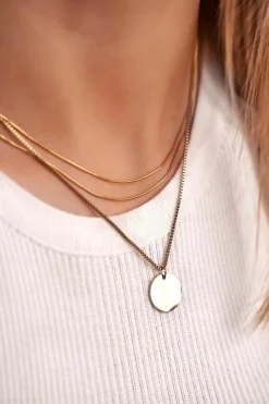 Online Damski Złoty Potrójny Naszyjnik Koło Wilma Naszyjniki